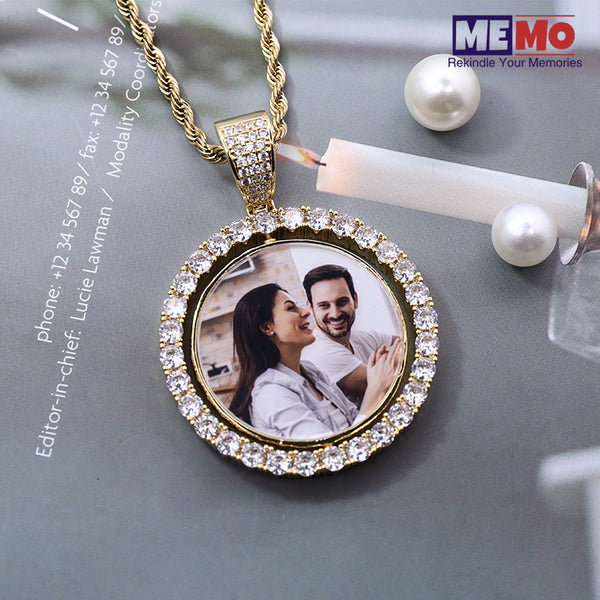 Custom Rotating Photo Pendant Necklace