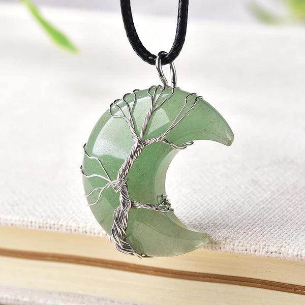 Tree Of Life Moon Crystal Pendant