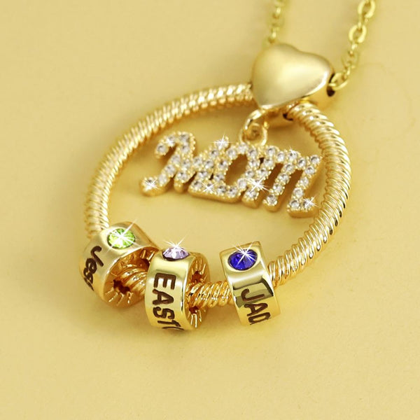 For The Greatest Mother-Mother's Love Necklace With Custom Name&Birthstone Beads